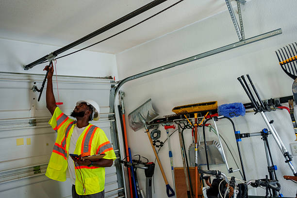 Professional Garage Door Panel Replacement technician working in Shelby, NC